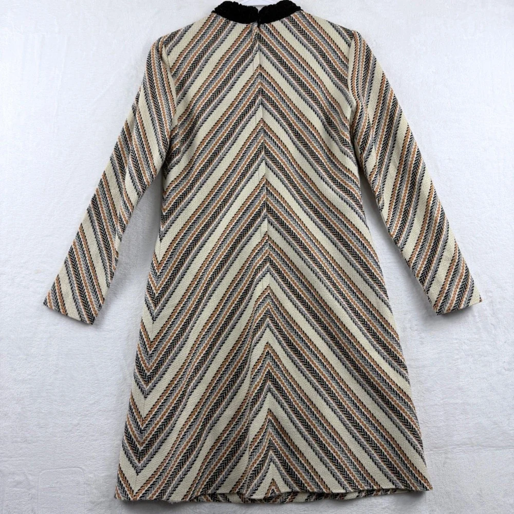 S Eisenberg California Chevron Mock Neck Sweater Dress Retro Boho No Size Tag‎